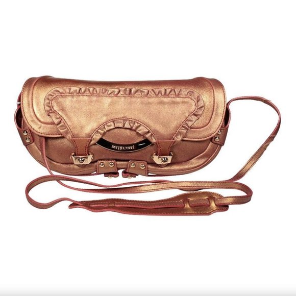 Sergio Rossi Copper Leather Shoulder Bag - Picture 1 of 1